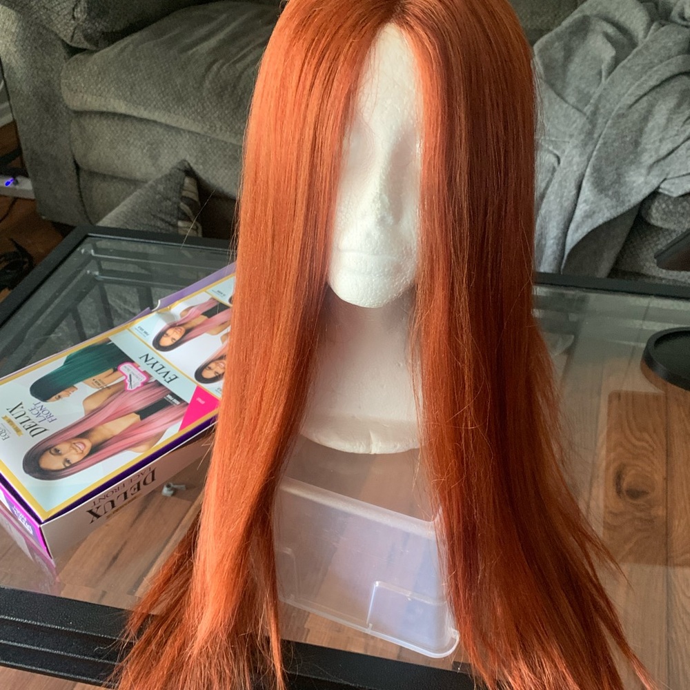 Long Straight Copper Wig